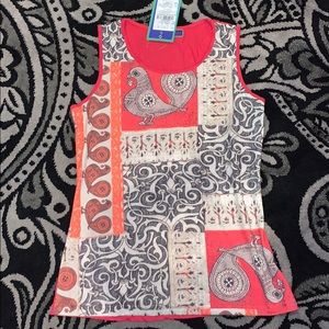 Paisley Print Sleeveless Top